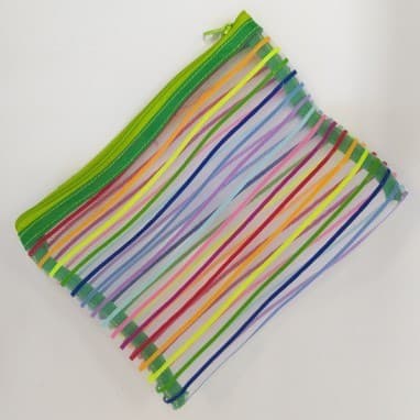 kit 50 Estojos Escolar / Necessaire Bolsinha Maquiagem Multiuso em Nylon 20X14,5Cm