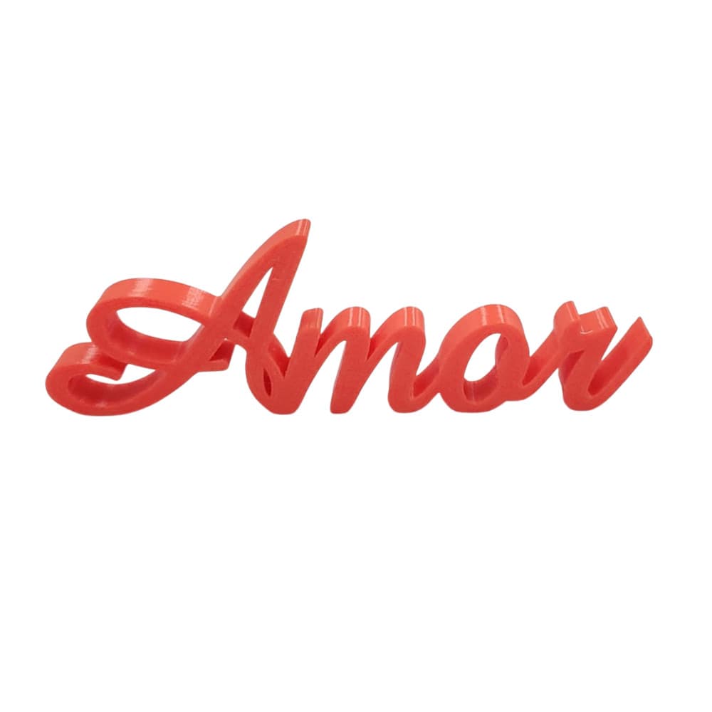Palavra Decorativa Amor 12,5 x 4,5 x 1,0 Rosa