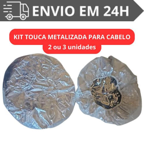 KIT Touca Metalizada Para Tratamento Capilar Cabelo Hidratacao Alisar Hena Descolorir Tintura