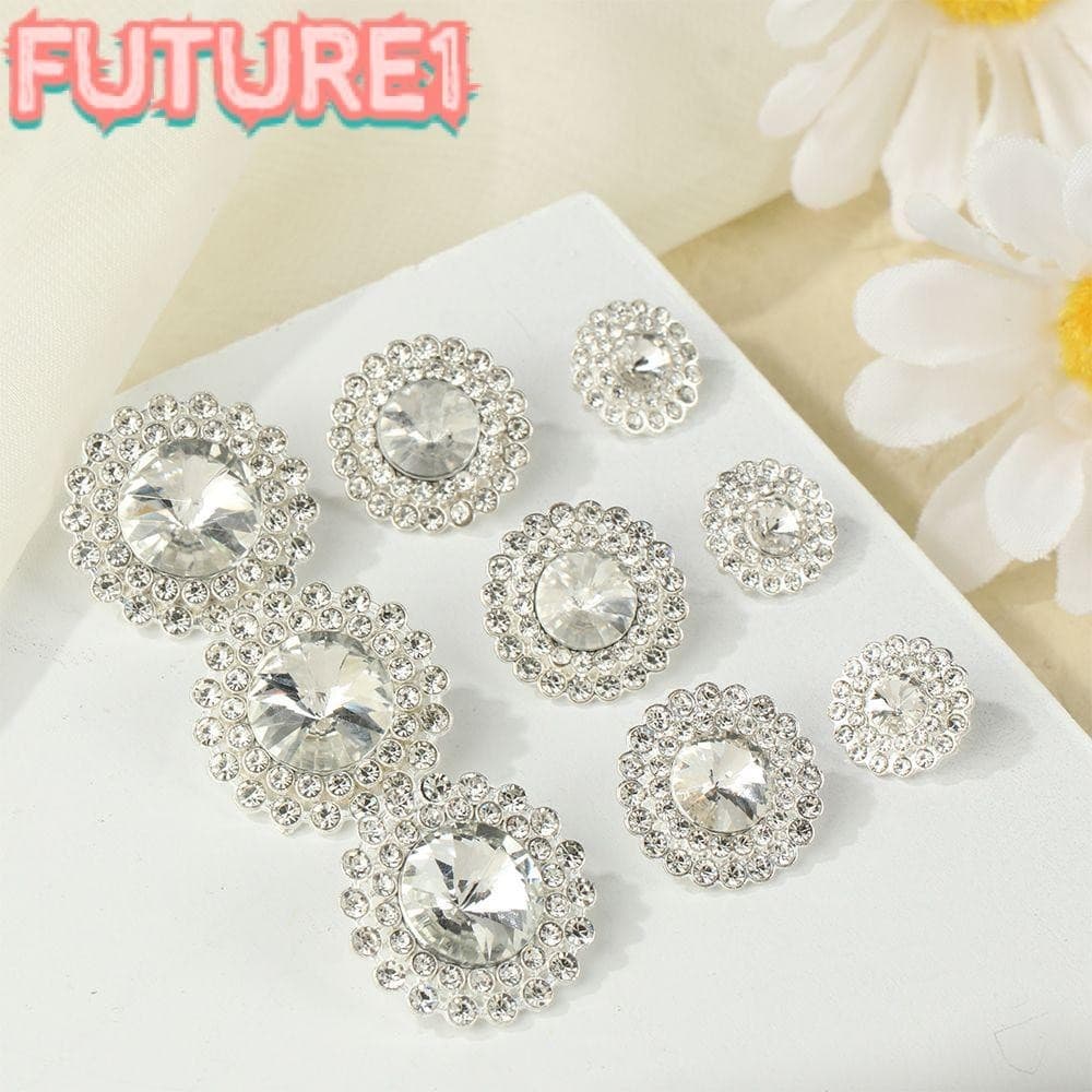 FUTURE 10Pcs/Set Botões De Metal Rhinestone Costura De Alta Qualidade Artesanato Decoração