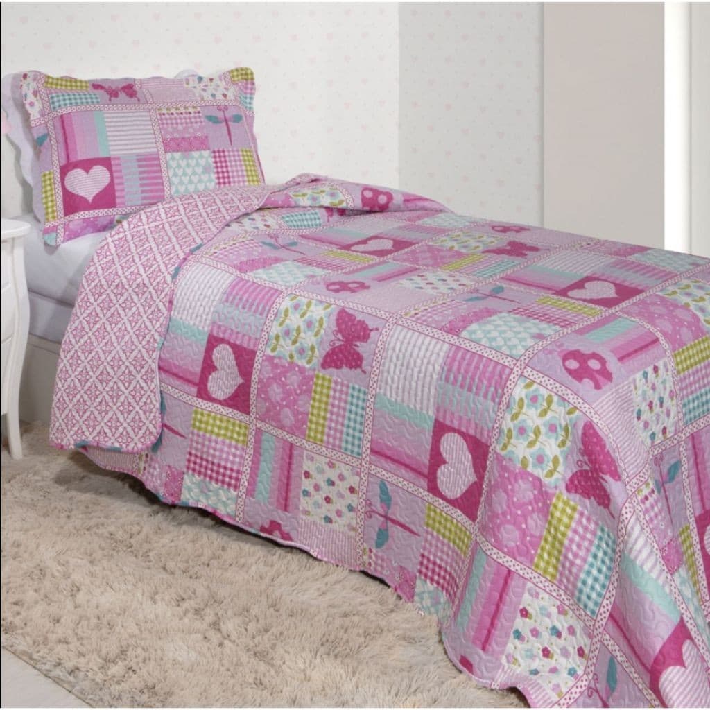 Cobre Leito Infantil   Dupla Face  2 Peças  Quarto de Menino e Menina C/  Porta Travesseiro Aba
