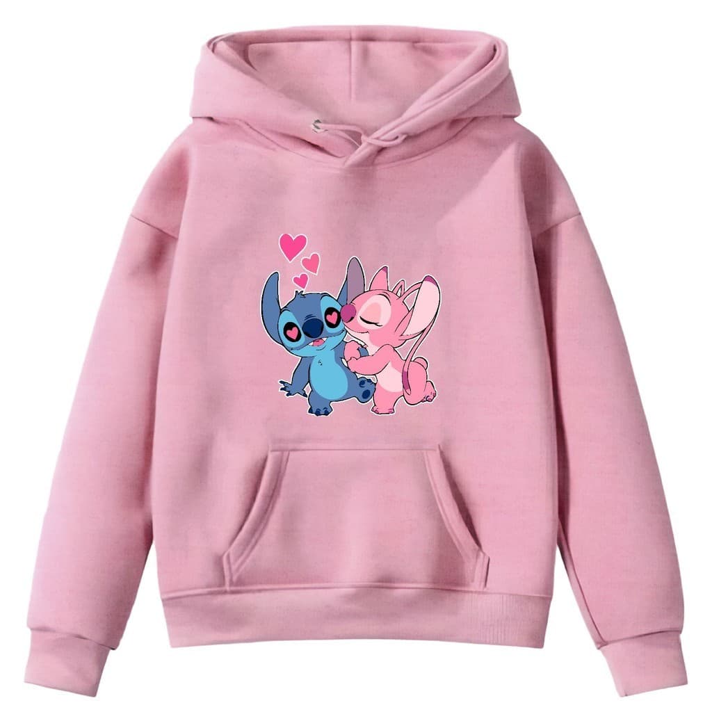 Moletom Kids Alta Qualidade Infantil Flanelado Canguru Stitch Casal Desenho Infância Tv Diversão  Lazer Shopping passeio