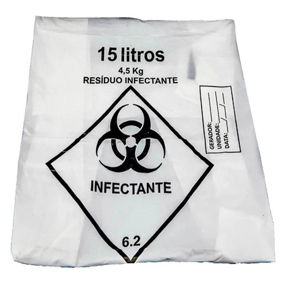 SACO PARA LIXO HOSPITALAR INFECTANTE 15L C/100 EMBALAC
