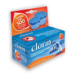 Cloro em Pastilha para Tratamento de Agua para 500 Litros Clorin 500 Cartucho com 25 Pastilhas