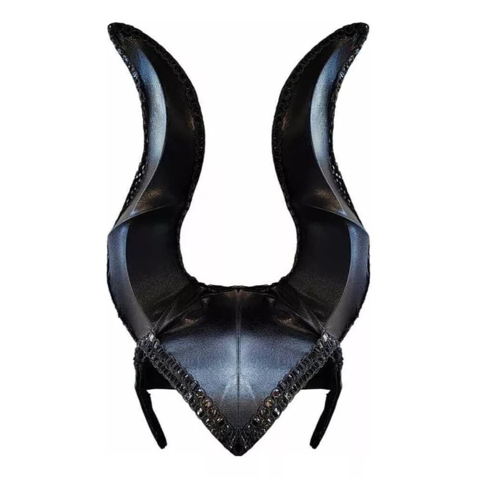 Tiara Cabeça Da Malévola Preta Luxo - Fantasia Halloween