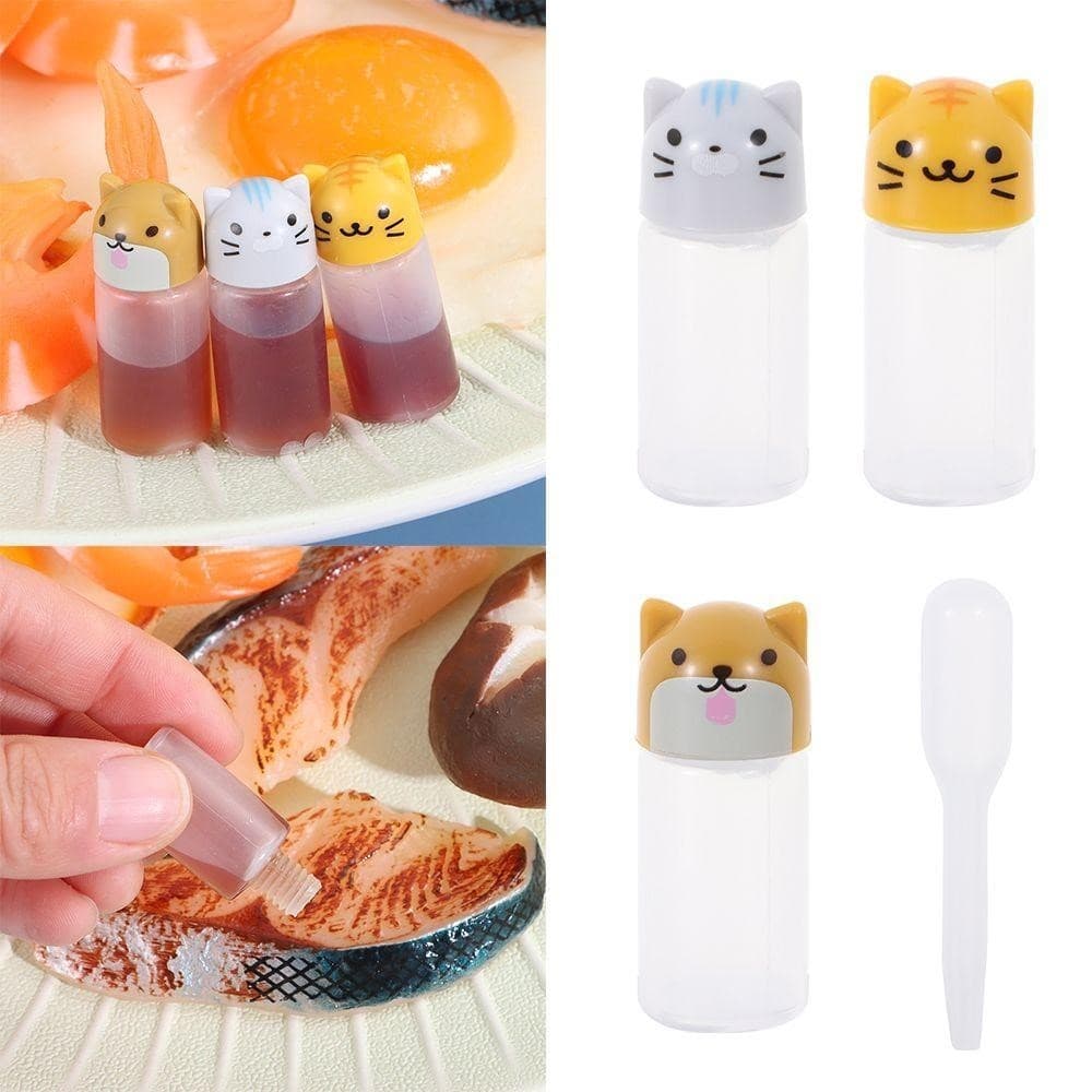 Kit 3 mini bisnagas molho salada Lancheira Marmita Plástico 3ml