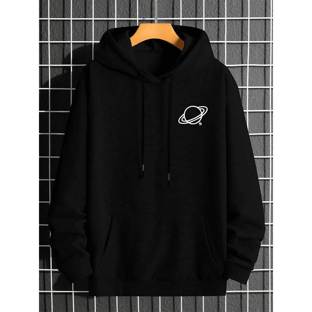 Blusa Frio Moletom Planeta Canguru Unissex Estampado Espaço Disco Voador Algodão Espaço Space