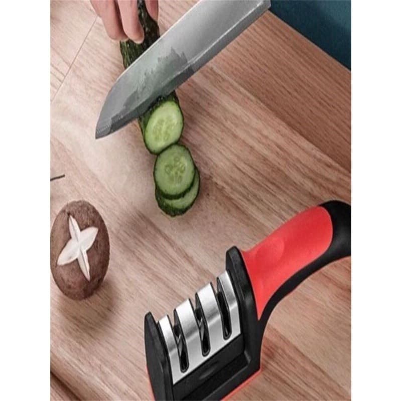 Amolador Afiador De Facas Em Aço Inox Com 3 Afiadores, Amolador De Faca