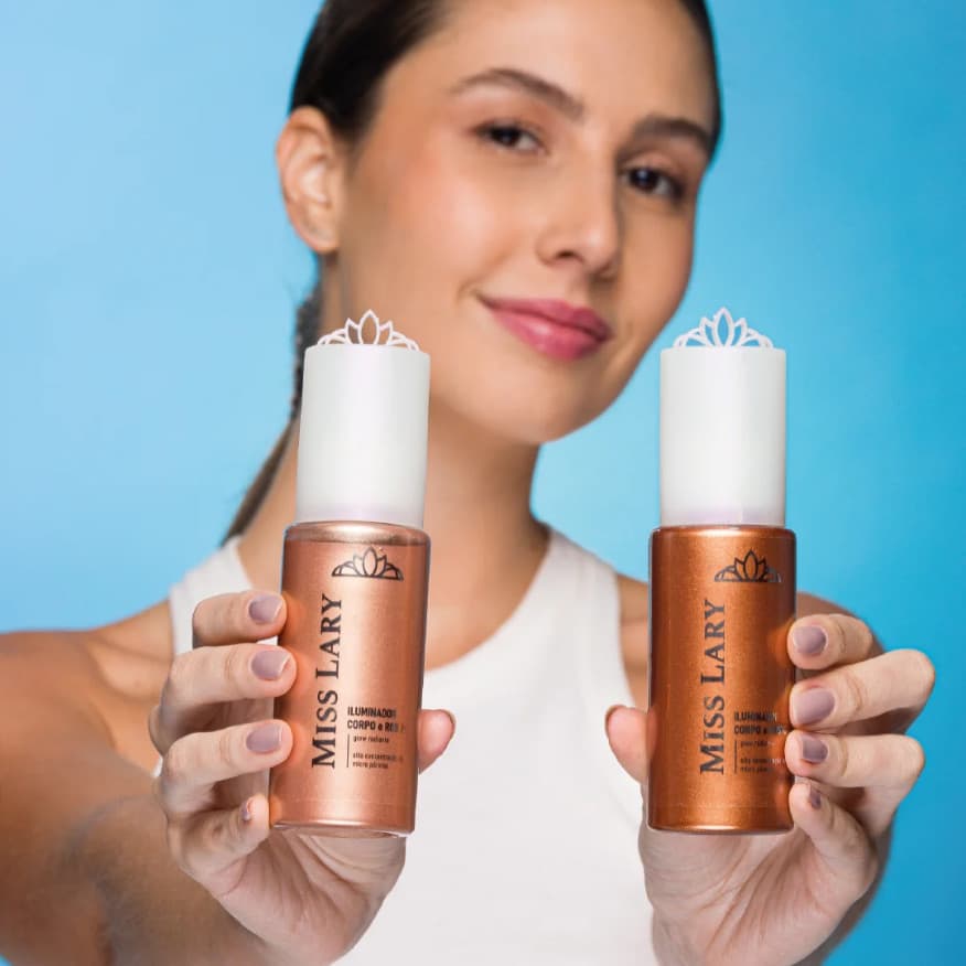Spray Iluminador e Bronzeador Corpo e Rosto - Miss Lary