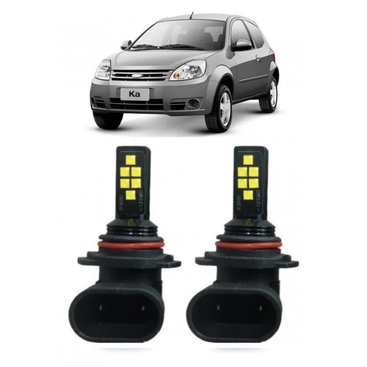 Par Lampada LED Bulbs Farol Milha Ford Ka 2002 a 2014 6000k
