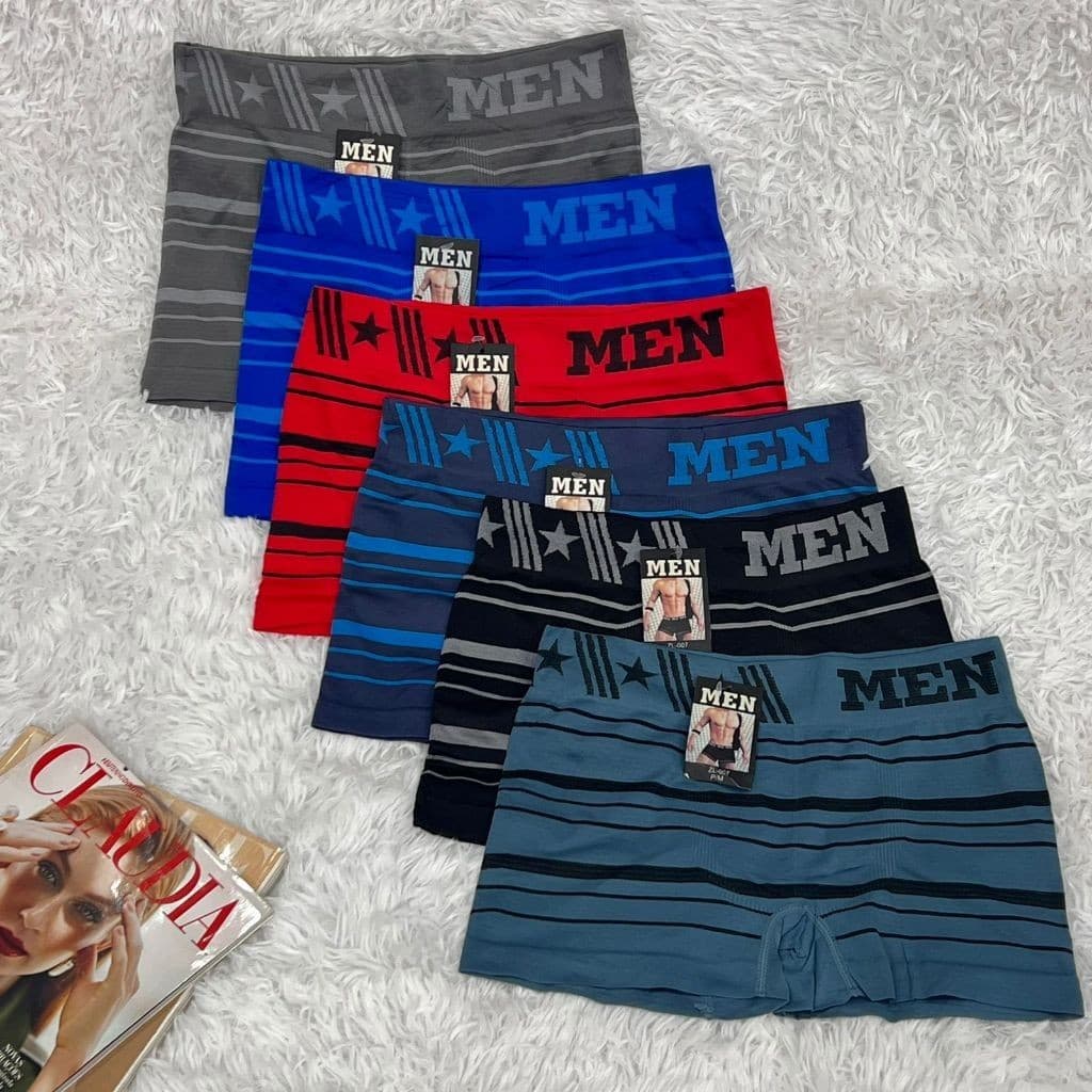 kit com 6 e 3 Peças Cueca Boxer Masculino - Cores Variadas