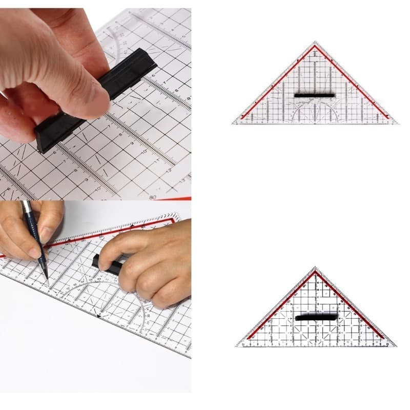 Bmico Conjunto Quadrado Réguas Triangulares Convenientes Alça, Ferramenta Matemática Transferidora Para Marcenar