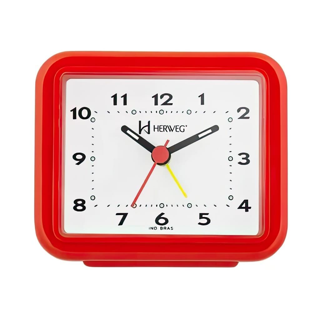 Relógio Despertador Quartz Clássico Herweg 2612 044 Vermelho