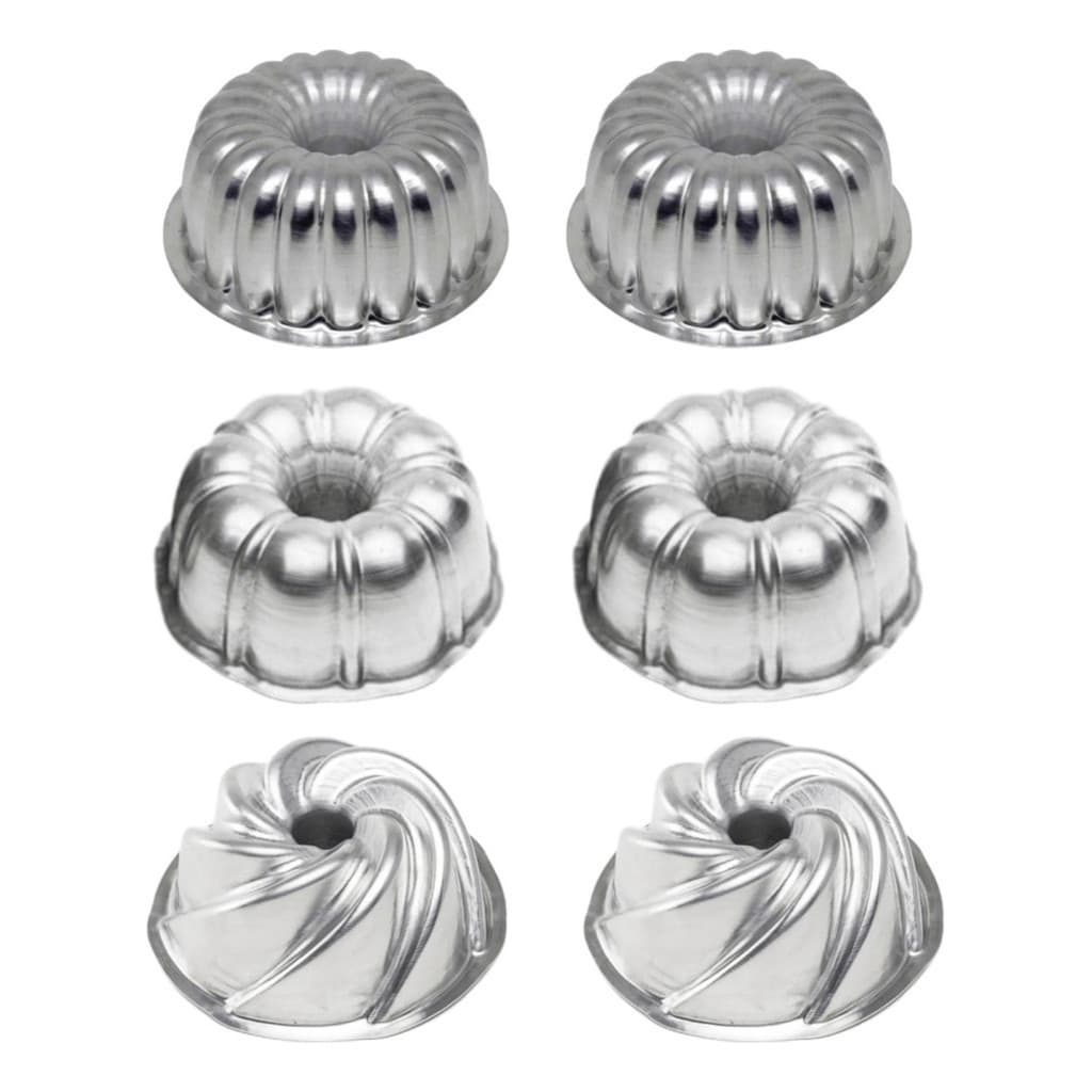 Kit Jogo 6x Formas Sort. Mini Bolo Vulcão Torta Suiça 2,1