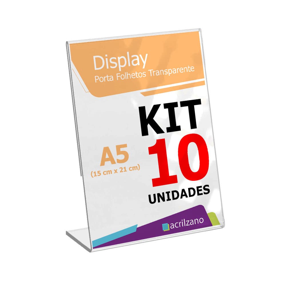 Display Acrílico Porta Retrato L A5 15x21 10 Uni