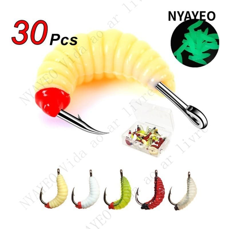 NYAYEO KIT 10/30 ISCAS ARTIFICIALS DE BICHO  COM ANZOL ISCA 10/30 UNIDADES PONTA
