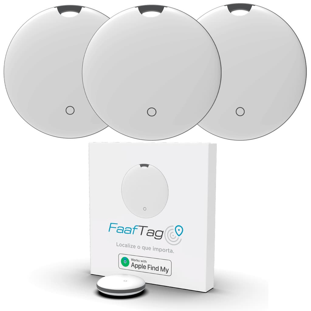 Kit 3 Mini Tags Rastreadores Localizadores De Objetos Buscares Pets Malas Gps Faaftag FT-TAG - 3 UNIDADES