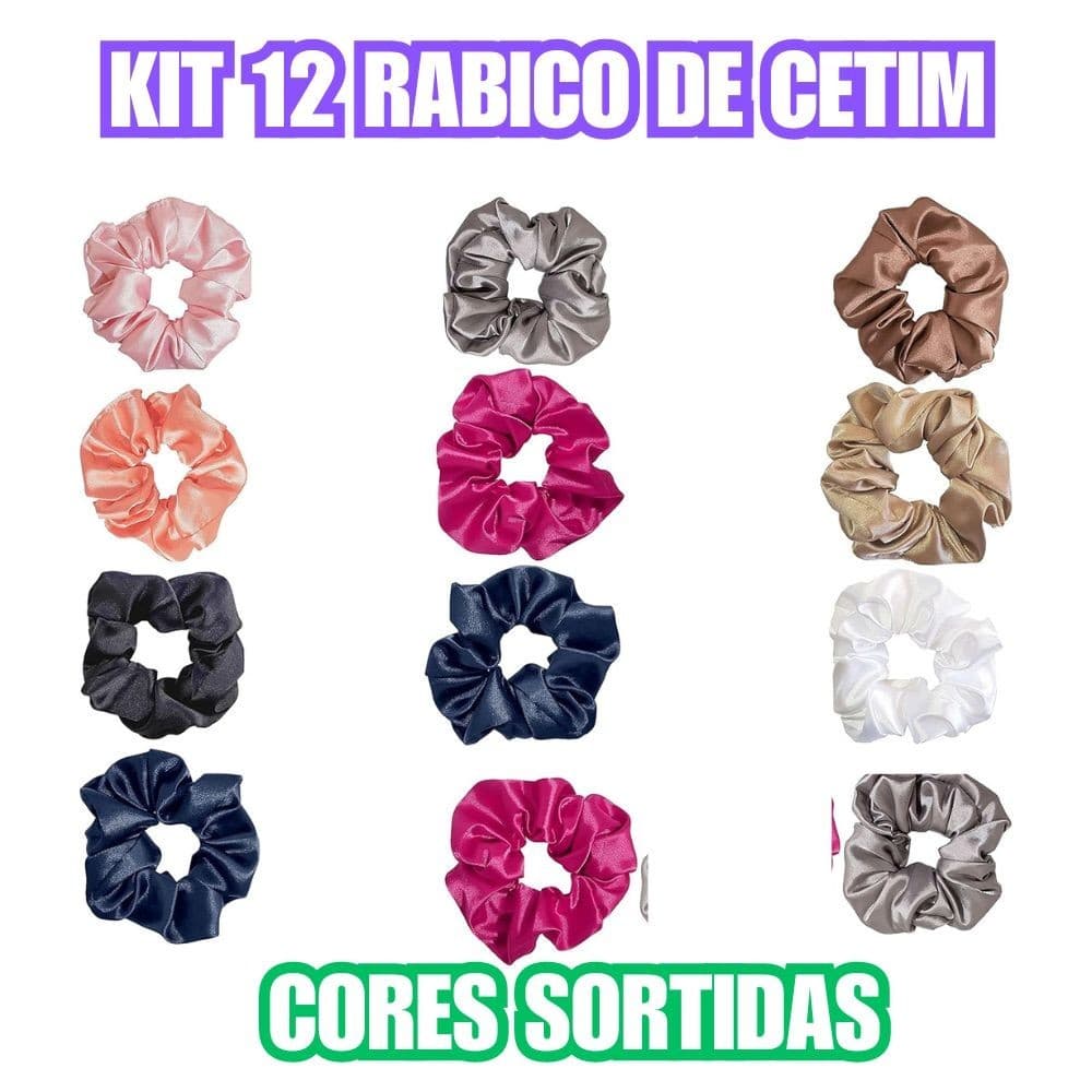 Kit 12 Rabico de Cetim Cor Sortida