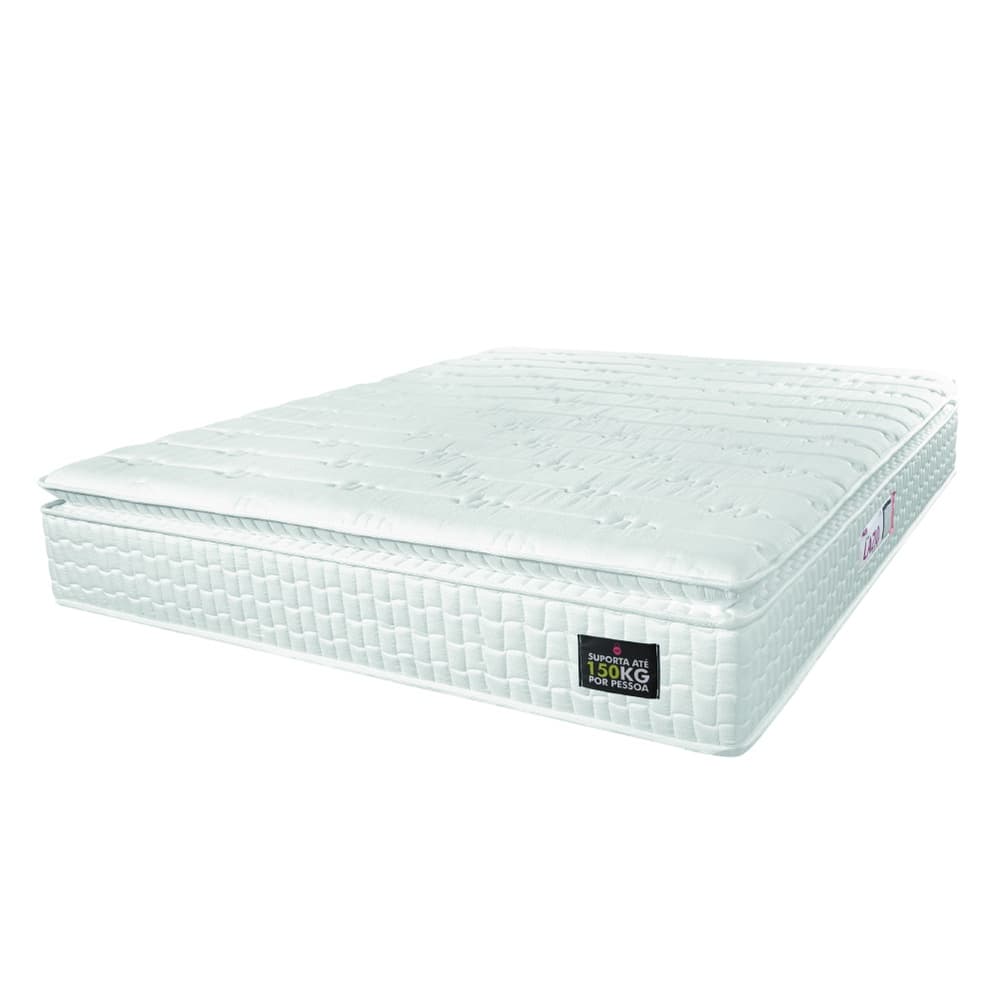 Colchão Casal Espuma D45 Lazio Pillow Top 138x188x29cm Branco Hellen - Suporta até 150kg por Pessoa