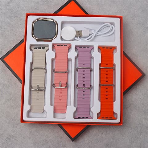 Novo Bluetooth smartwatch ultra 4 Em 1 Relógio Digital Feminino De Pulseira Colorida Rastreador De Freqüência Cardíaca