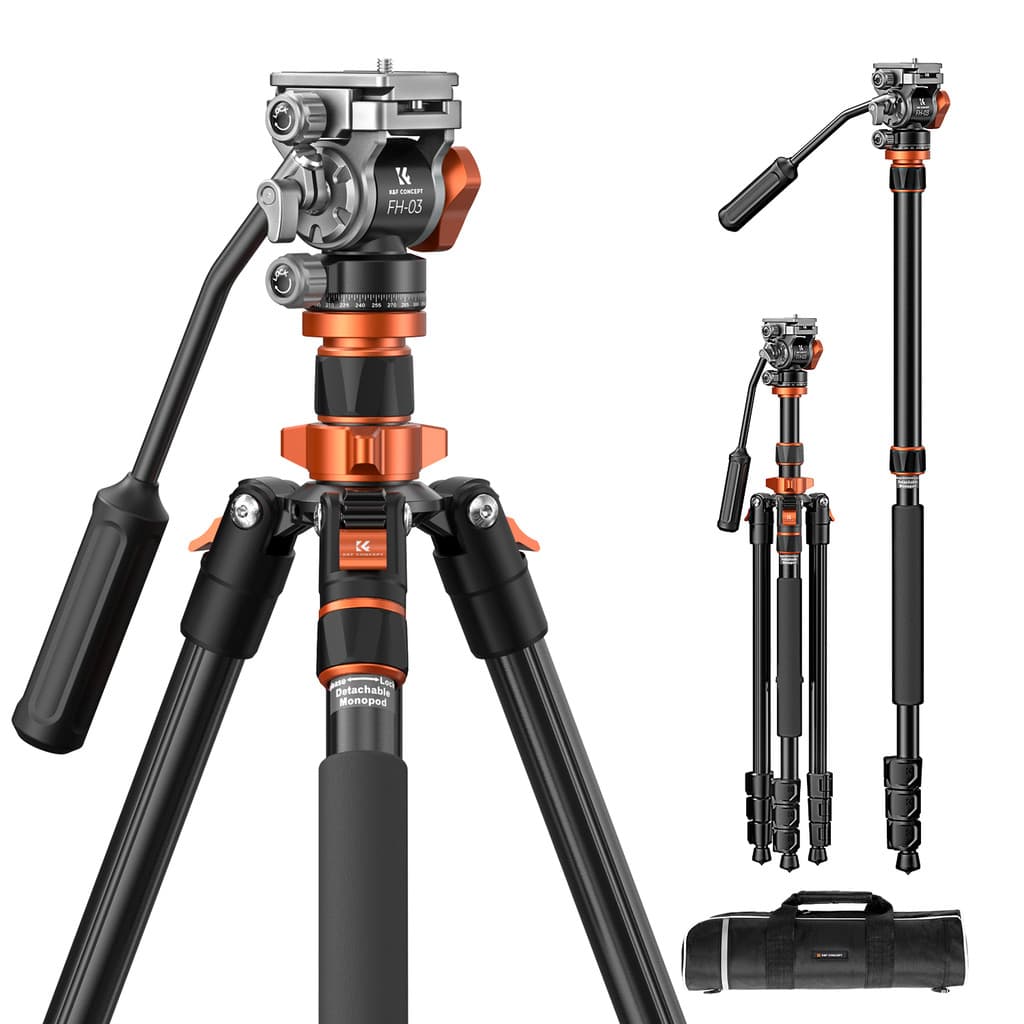 Tripé Profissional Alumínio K&F Câmera DSLR Hidraulico 5kg