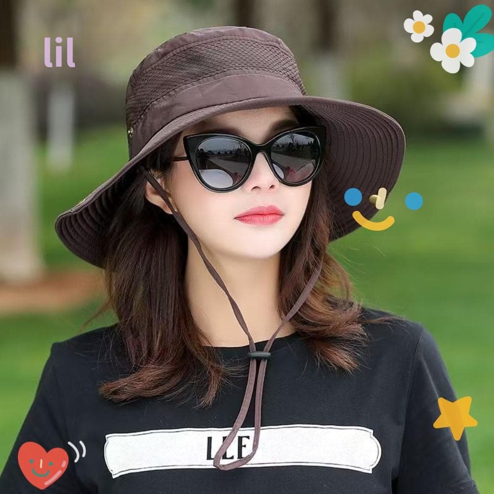 Boné De Pesca LIL , Chapéu De Balde Ajustável Anti-UV Pescador Dobrável Respirável De Malha Feminino