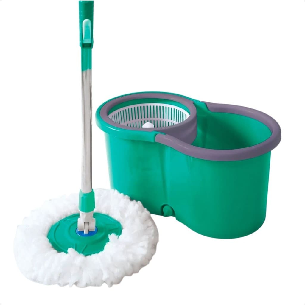 Mop Giratório com Esfregão e Balde Duplo Para Limpeza