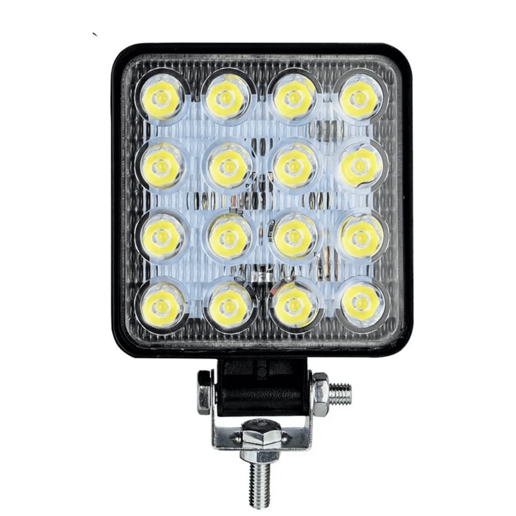 Farol Milha 16 Led 48w 12v Quadrado Off-road 6000k