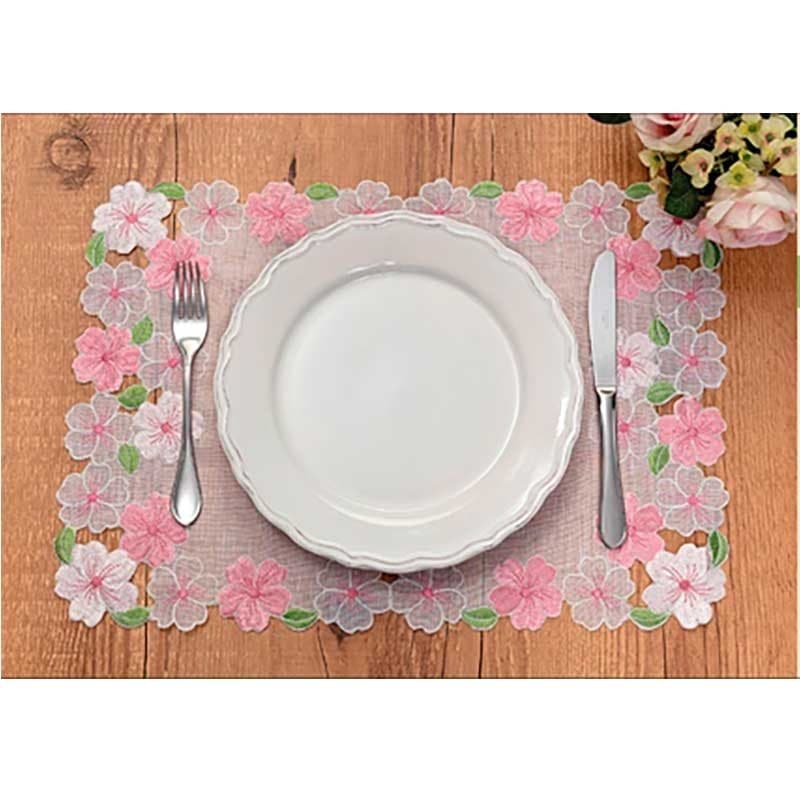 Kit 2 Peças Lugar Americano Bordado Jardim 35x50cm Argivai