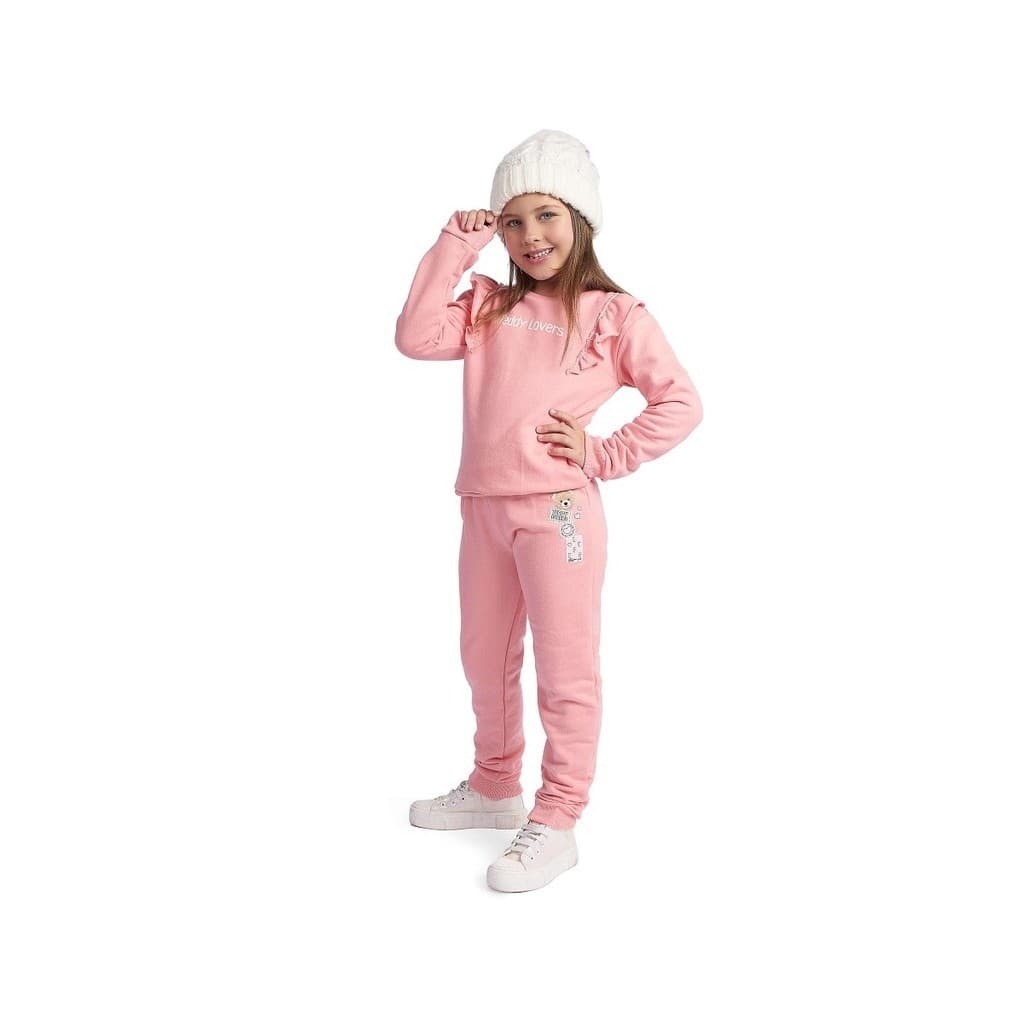 Conjunto Moletom Blusa e Calça Menina Teddy Lovers