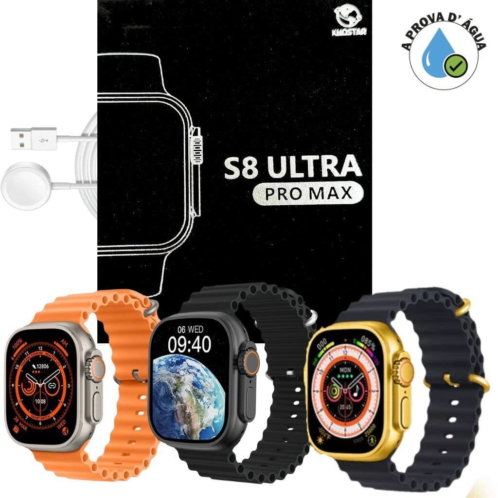 Relógio Inteligente SmartWatch S8 ULTRA PRO MAX 100% IP68 À prova d'água Tela 49mm Série 8 Watch 8
