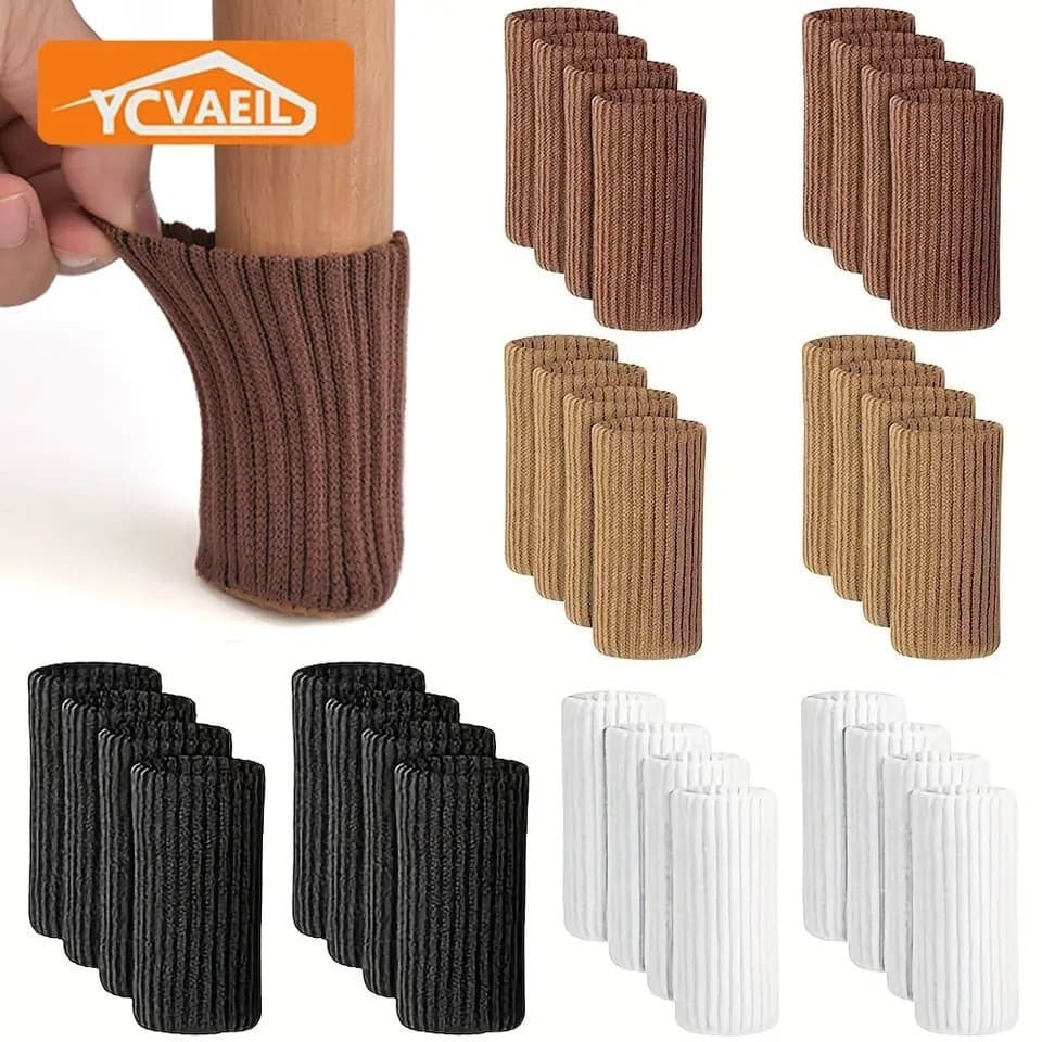 24 peças de Capas para Pernas de Cadeira, Protetores de Chão de Malha Antiderrapante, Tapetes Silenciosos, Capas 7wk0
