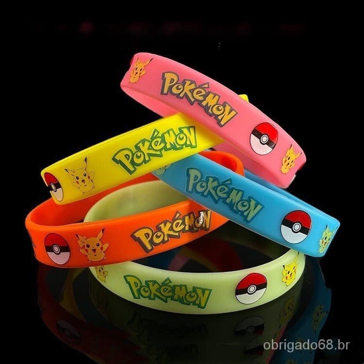 24 peças de acessórios de pulseira Pokémon luminosos para festa de aniversário de meninos e meninas