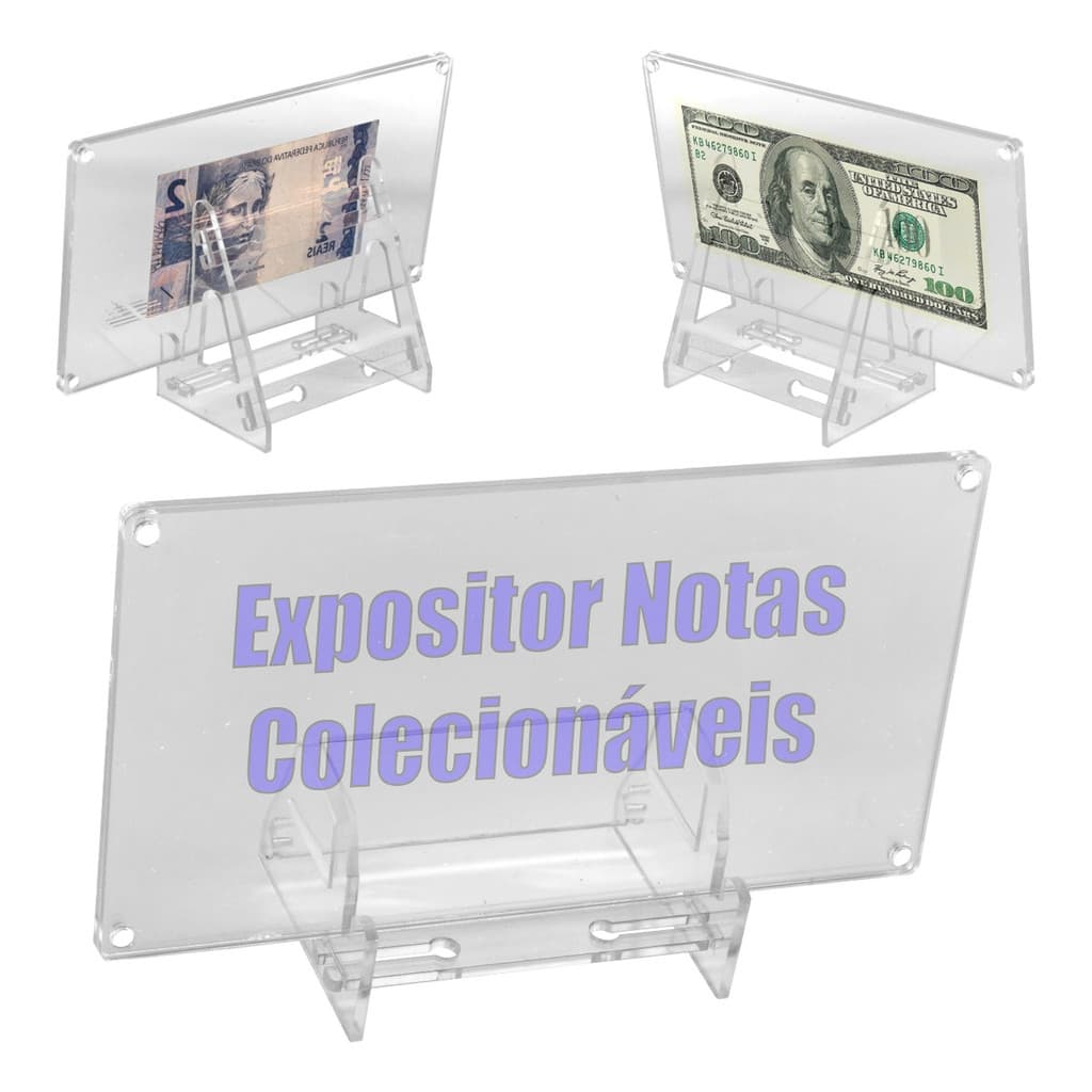 Display Expositor Porta Cédula Nota Colecionável Colecionador Suporte Antiga Acrílico