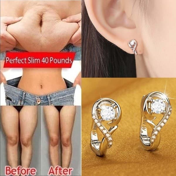 Moda Perda De Peso Brincos Magnéticos 925 Prata Esterlina Cuidados Com A Saúde Para Chakra Fat Burning Magnetic Jewelry