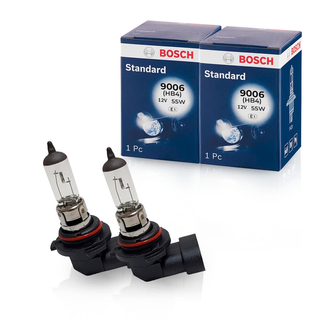 Par 2 Lampada Farol Halogena Hb4 12v 55w (9006) Branco Quente Original Bosch