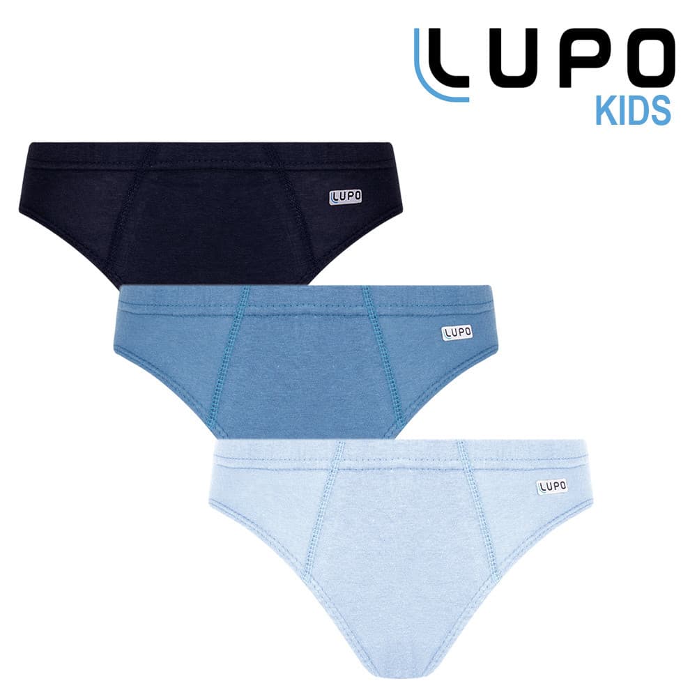 Kit 3 Cuecas Slip Lupo Kids Algodão 00140-089