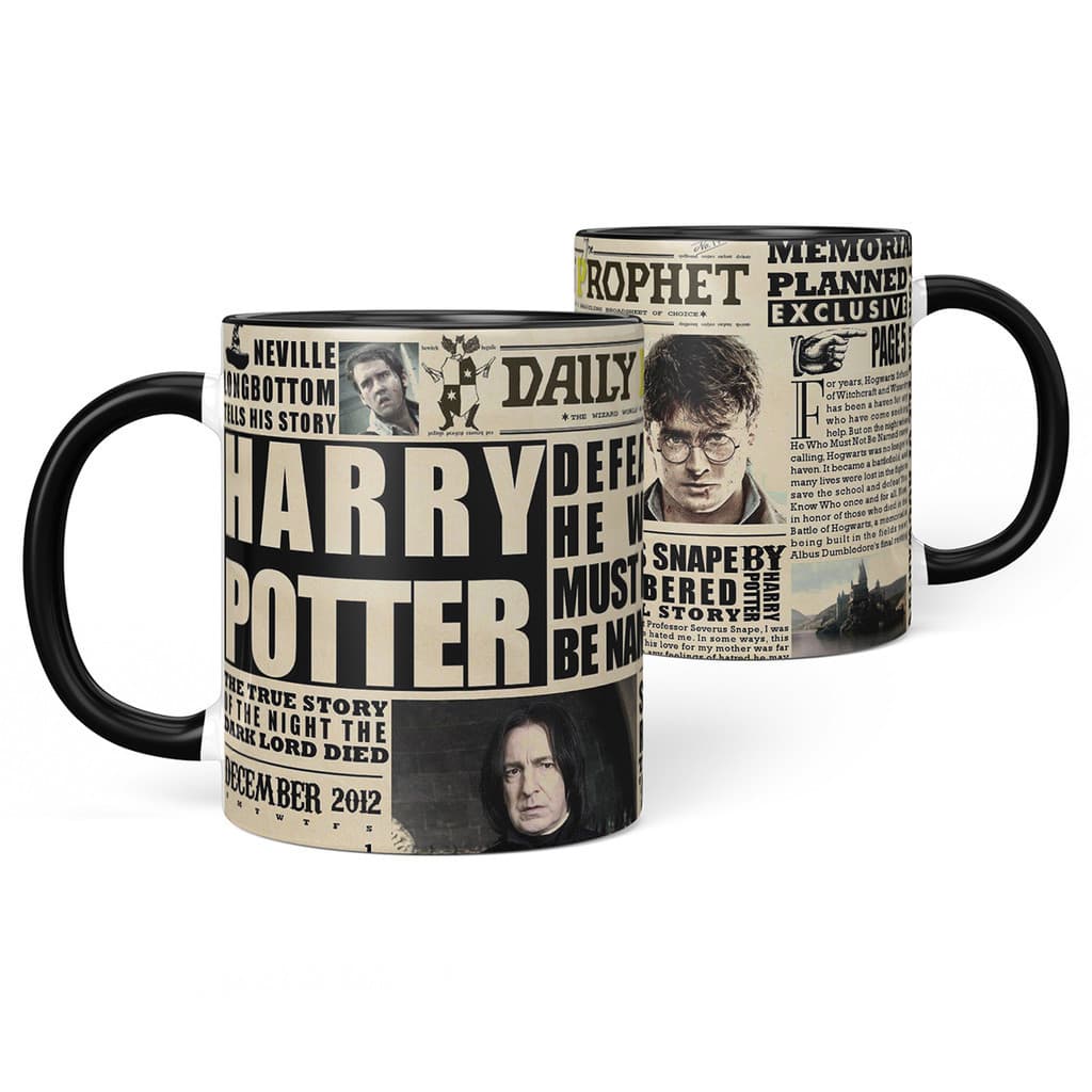 Caneca Harry Potter Jornal Profeta Diário presente porcelana Xícara Hogwarts Mapa do maroto 325 ml
