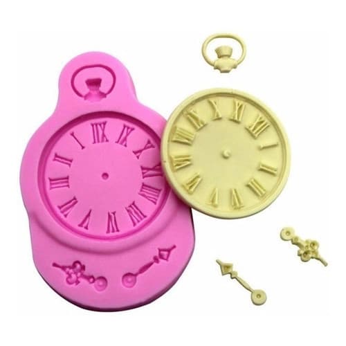 Molde De Silicone Relógio Da Alice 2 Confeitara E Biscuit