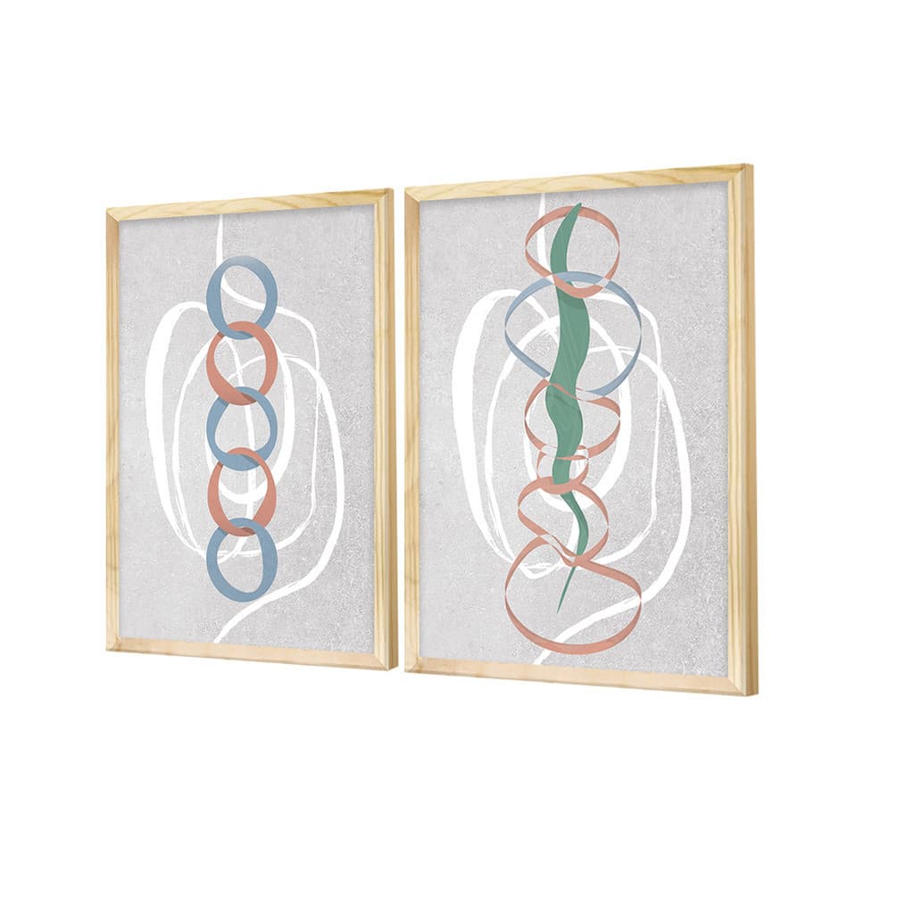 Dupla Quadros Abstrato Linhas E Formas Para Sala De Estar