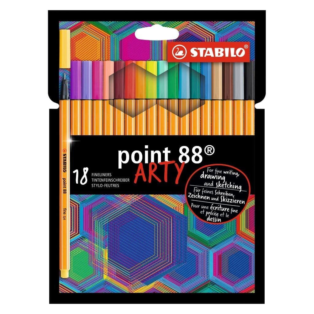Caneta Hidrográfica Premium Stabilo Point 88 Arty 18 Cores