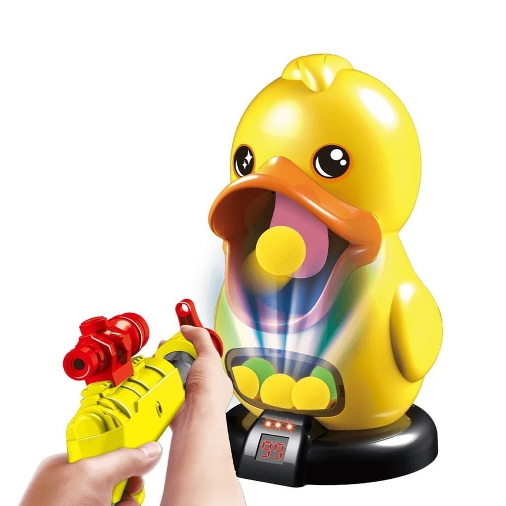 Jogo De Mira no Pato Pistola Com Bomba De Ar e 12 Bolinhas de Espuma Brinquedo De Desafio e Pontuações Para Crianças - Z