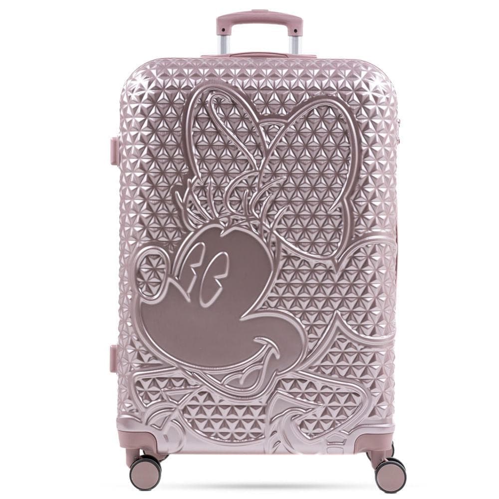 Mala de Viagem Grande 32 Kg ABS 4 Rodas Minnie Epcot Rosé