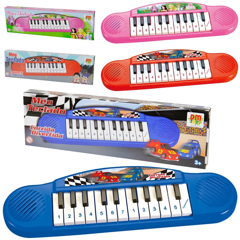 Pianinho Teclado Infantil Com Sons Eletronico 22 Teclas Para Bebês Colorido Educativo - Dm Toys