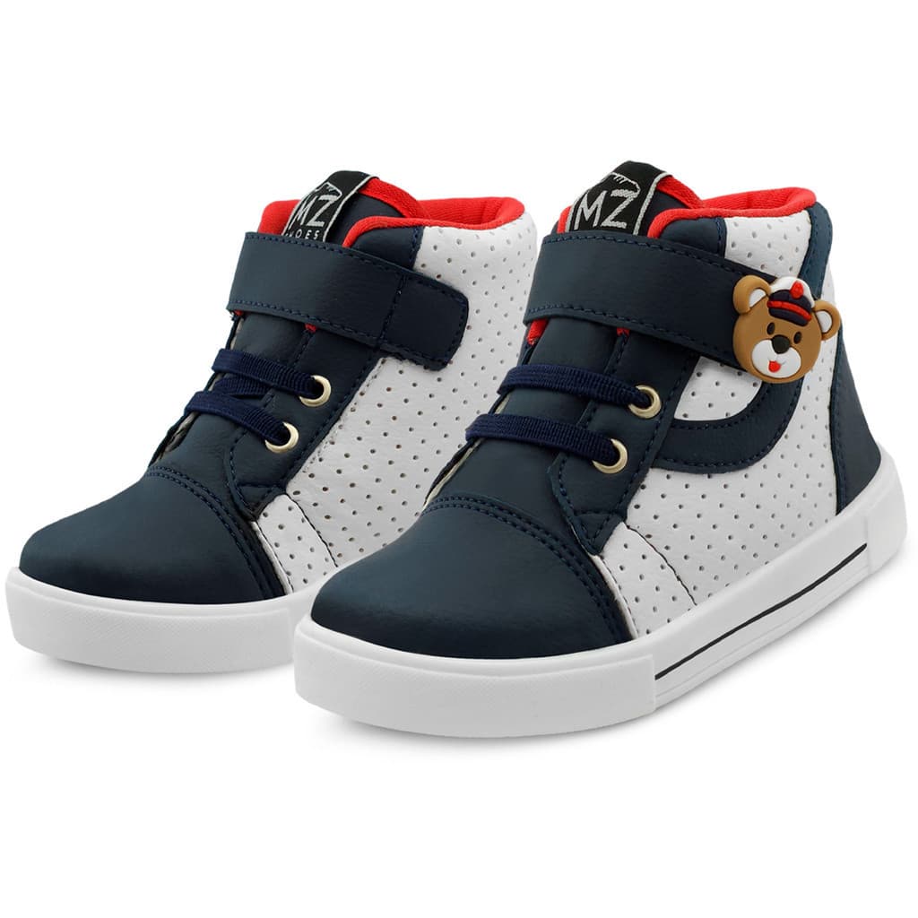 Tênis Infantil Menino Cano Alto Casual Masculino Ursinho Lolikids