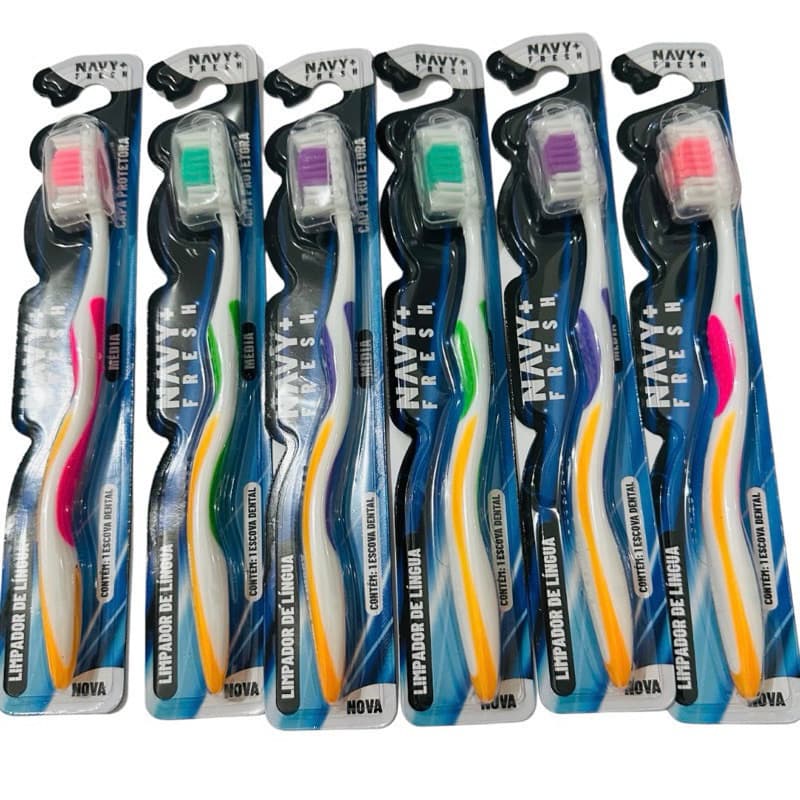 kit com 12 unidades Escova de dente MÉDIA