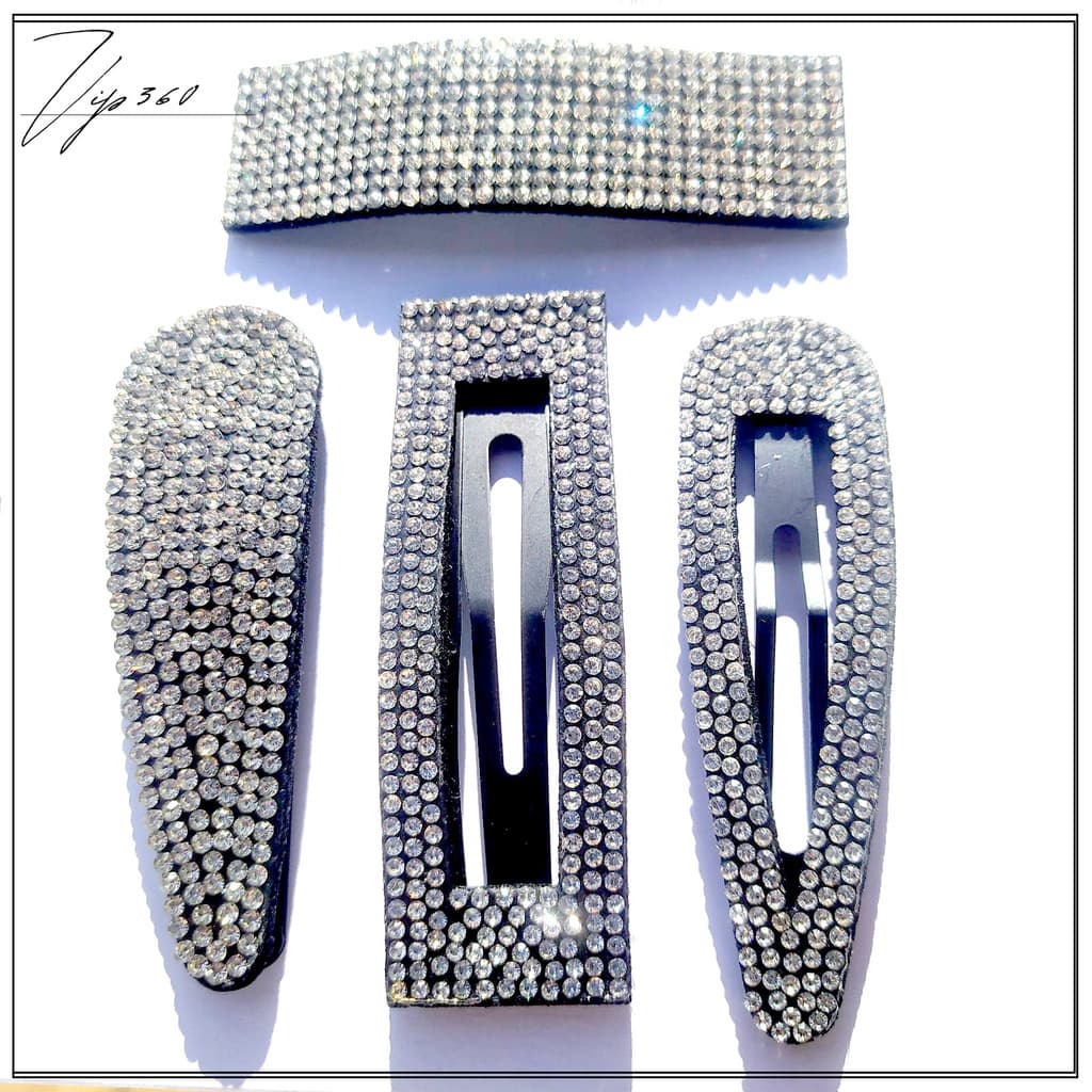 Presilha Tic Tac com Strass para Cabelo Feminina Brilho 1- 2 ou 4 Unidades