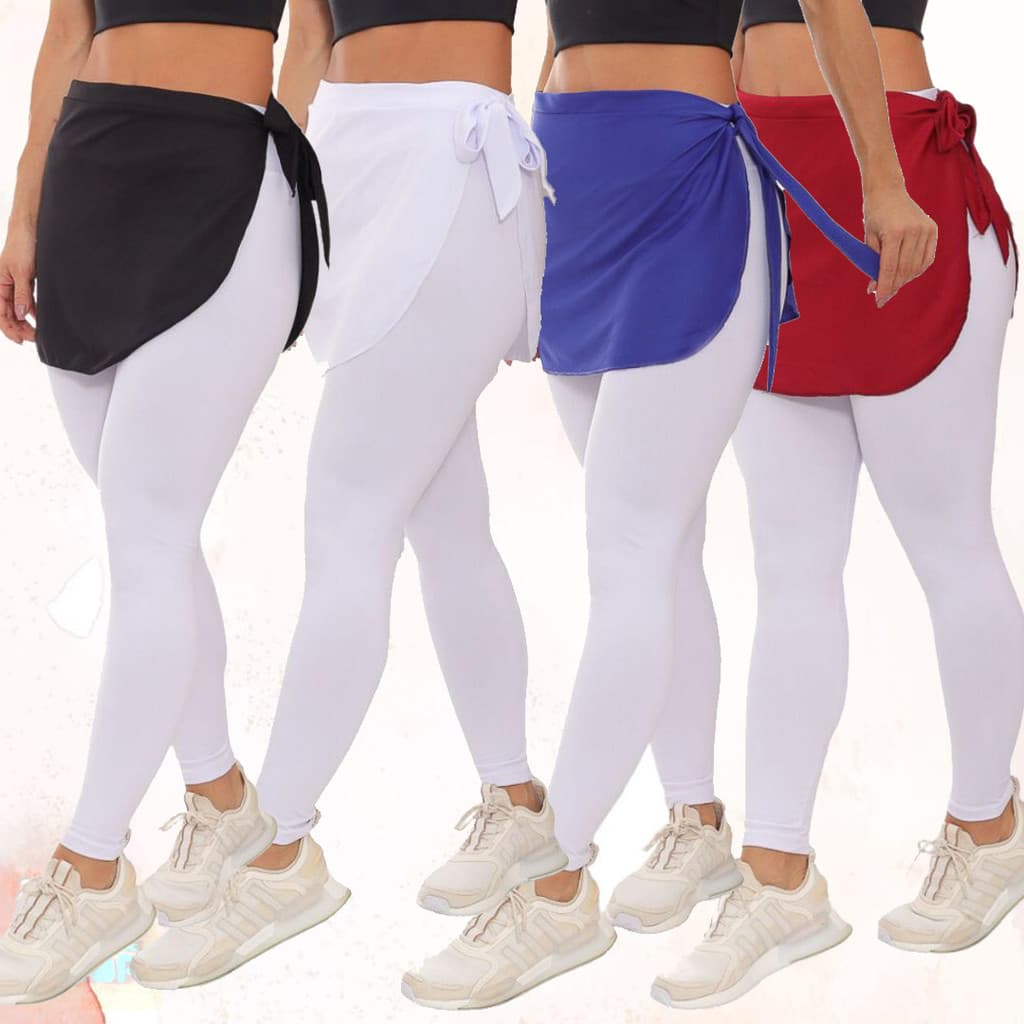 Kit 4 Tapa Bumbum Feminino Academia Modelo Saia de Amarrar