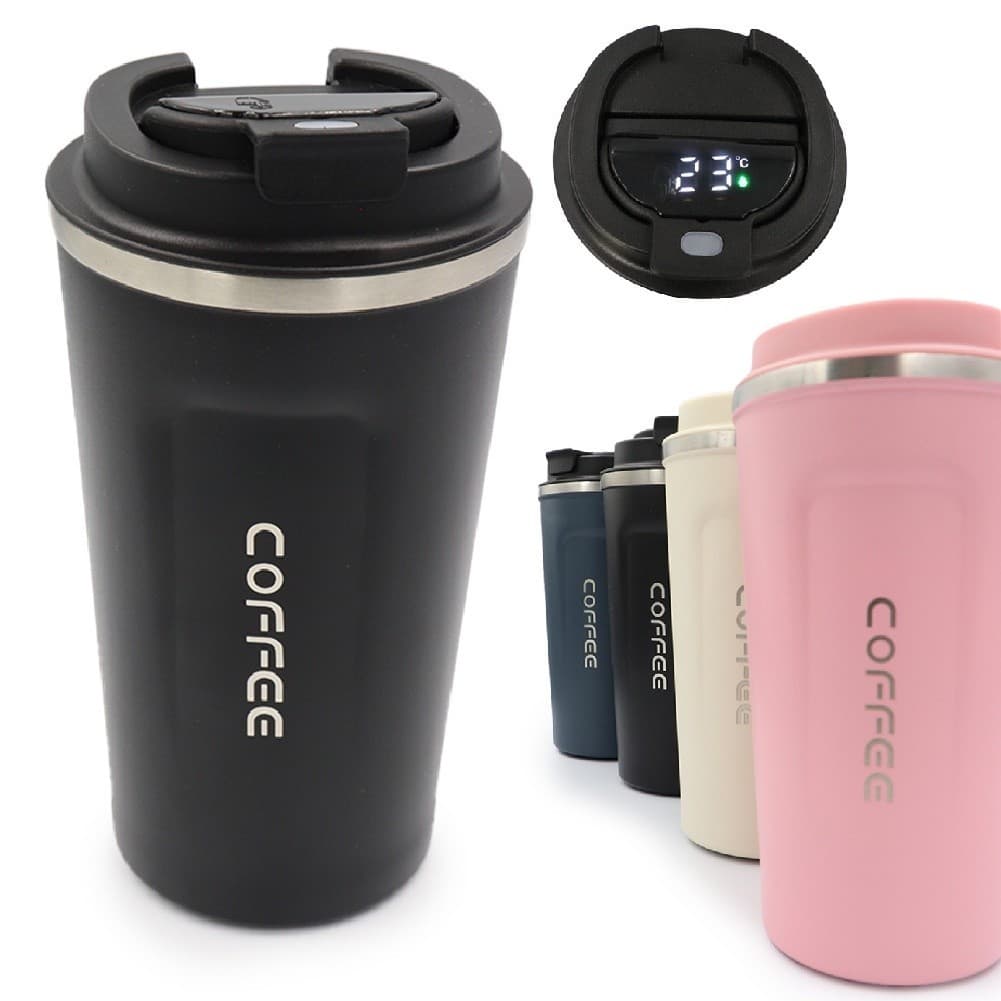 Copo Térmico De Café Com Termômetro Dupla Parede Vacuum 500 ML Hot Linha Premium