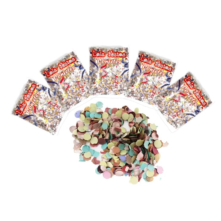 Kit 05 Pacotes Confetes Papel Festas Carnaval Bloquinho